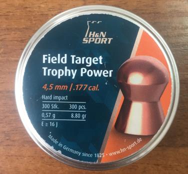 Пули H&N Field Target Trophy Power 4,5 мм, 0,57 г (300 штук)