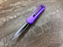 Фронтальный складной нож Microtech mini D-2 Фиолетовый, Микротек мини