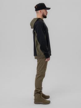 Толстовка мужская Remington New Town Black/Beige (черный/тёмно-зеленый)